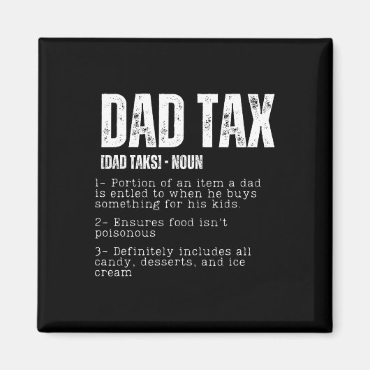 Tax Funny Dad Belastingdefinitie Vaderdag 2 Magneet (Voorkant)