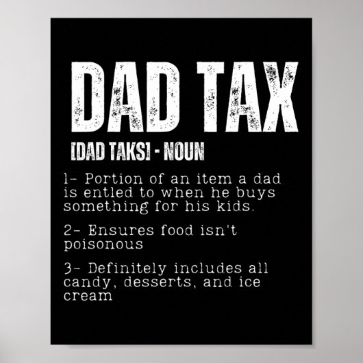Tax Funny Dad Belastingdefinitie Vaderdag 2 Poster (Voorkant)