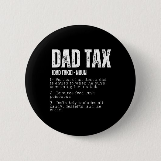 Tax Funny Dad Belastingdefinitie Vaderdag 2 Ronde Button 5,7 Cm (Voorkant)