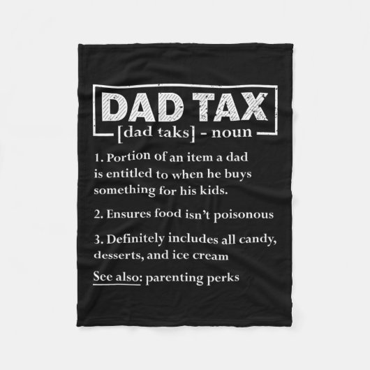 Tax Funny Dad Belastingdefinitie Vaderdag Fleece Deken (Voorkant)