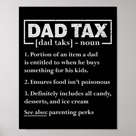 Tax Funny Dad Belastingdefinitie Vaderdag Poster (Voorkant)