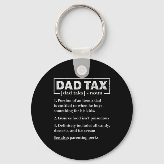 Tax Funny Dad Belastingdefinitie Vaderdag Sleutelhanger (Voorkant)