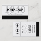 Tax Prep Stripe 1040 White Visitekaartje (Voorkant / Achterkant)