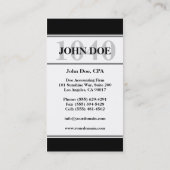 Tax Prep Stripes 1040 White Visitekaartje (Achterkant)