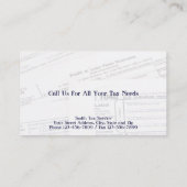 Tax Preparer Accountant Visitekaartje (Achterkant)