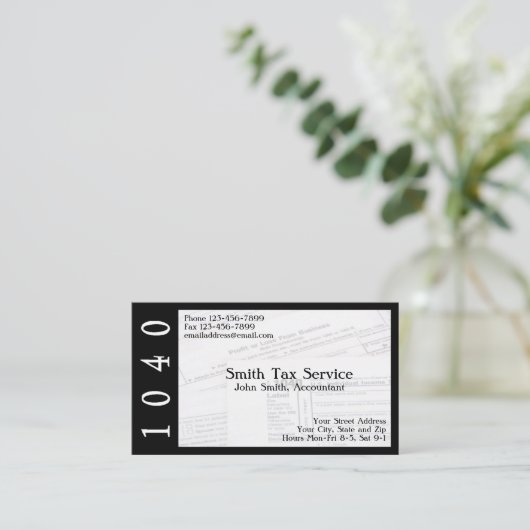 Tax Preparer Accountant Visitekaartje (Staand voorkant)
