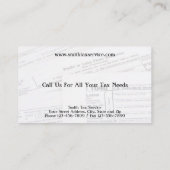 Tax Preparer Accountant Visitekaartje (Achterkant)