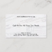 Tax Preparer Accountant Visitekaartje (Achterkant)