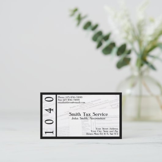 Tax Preparer Accountant Visitekaartje (Staand voorkant)