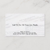 Tax Preparer Accountant Visitekaartje (Achterkant)