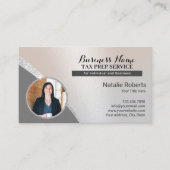 Tax Preparer Consulting Service Silver Foto Visitekaartje (Voorkant)