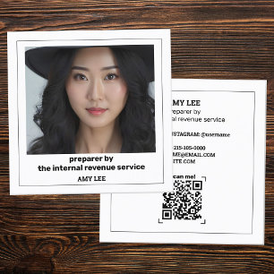 Tax Preparer Custom QR & Foto Vierkante Visitekaartje