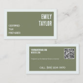 Tax Preparer Custom QR Visitekaartje (Voorkant / Achterkant)