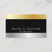 Tax Preparer Elegant Gold Black Visitekaartje (Voorkant)