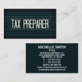 Tax Preparer Elegant Stripe Visitekaartje (Voorkant / Achterkant)