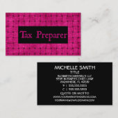Tax Preparer Roze Geweven Visitekaartje (Voorkant / Achterkant)