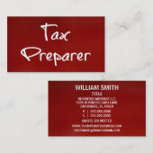 Tax Preparer Visitekaartje (Voorkant / Achterkant)