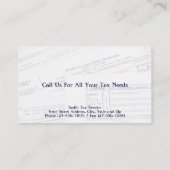 Tax Preparer Visitekaartje (Achterkant)