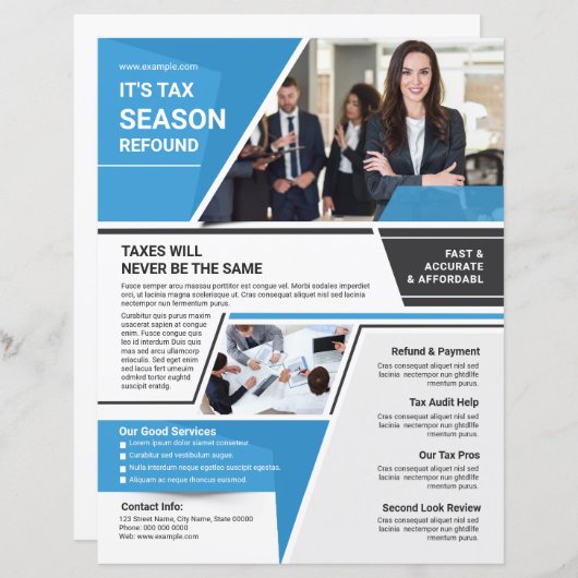 Tax Return Service Flyer Template (Voorkant / Achterkant)