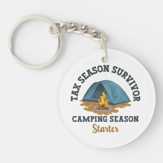 Tax Season Survivor, Camping Season Starter Sleutelhanger (Voorkant)