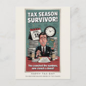 Tax Season Survivor Retro Humor Briefkaart (Voorkant)
