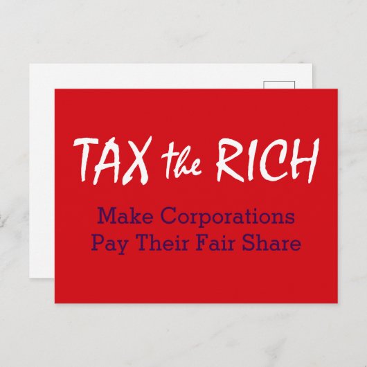 Tax the Rich Briefkaart (Voorkant / Achterkant)