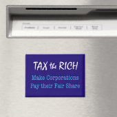 Tax the Rich Make Corporations Pay a Fair Share Magneet (Insitu (Vaatwasser))