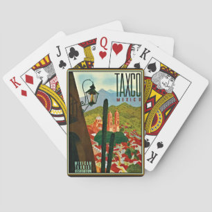 Taxco Mexico Oude Reisposter Pokerkaarten