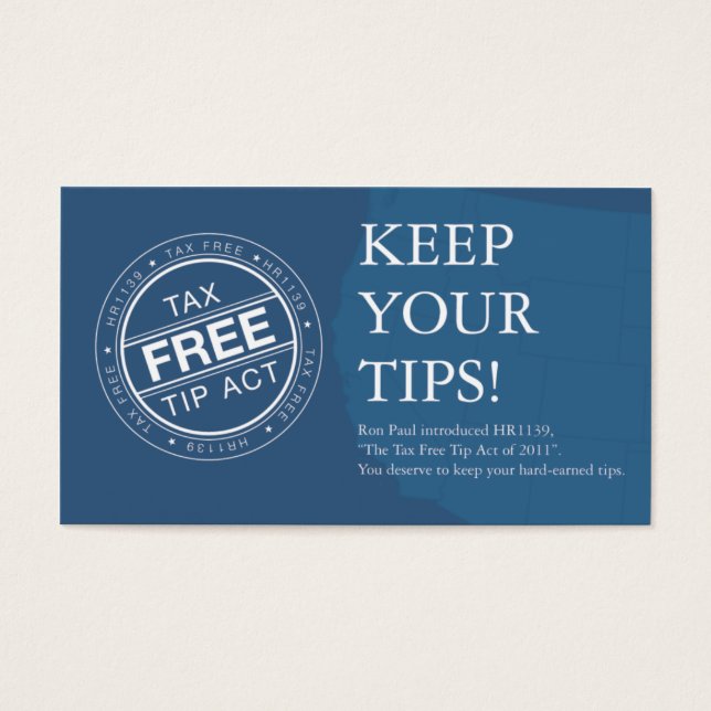 TaxFreeTipAct.com Kaarten Visitekaartjes (Voorkant)