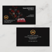 Taxi Beacon Sparking Lights Bokeh Taxi Service Visitekaartje (Voorkant / Achterkant)