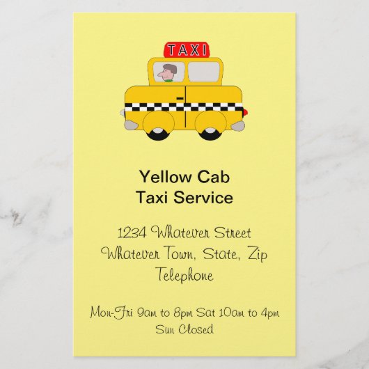Taxi Bedrijf Flyer (Voorkant)
