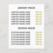 Taxi Bedrijf Logo, Taxi Bedrijf met Prijslijst Flyer (Achterkant)