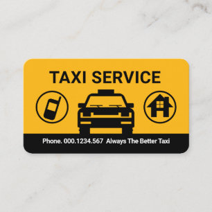 Taxi Bellen Voor Transport Bestemming Visitekaartje