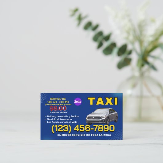 TAXI BUSINESS CARD VISITEKAARTJE (Staand voorkant)