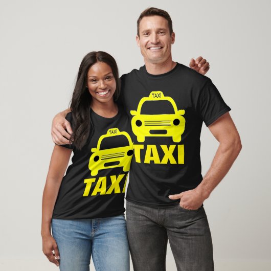 Taxi Cab and Text on Mannen Basic Dark T-Shirt (Unisex)