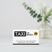 Taxi Cab Auto Zwarte Tab Visitekaartje (Staand voorkant)