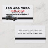 Taxi cab british london black visitekaartje (Voorkant / Achterkant)