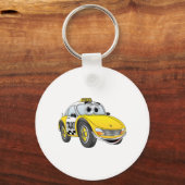 Taxi Cab Cartoon Sleutelhanger (Voorkant)