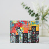 Taxi Cab City Art Briefkaart (Staand voorkant)