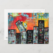 Taxi Cab City Art Briefkaart (Voorkant / Achterkant)