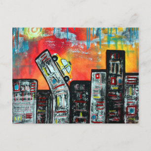 Taxi Cab City Art Briefkaart