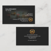 Taxi Cab Dashboard Uitzicht Night Time Cab Service Visitekaartje (Voorkant / Achterkant)