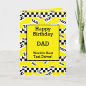 Taxi Cab Driver Checkered Birthday Card Kaart (Voorkant)