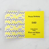 Taxi Cab Driver Checkered Birthday Card Kaart (Binnen)