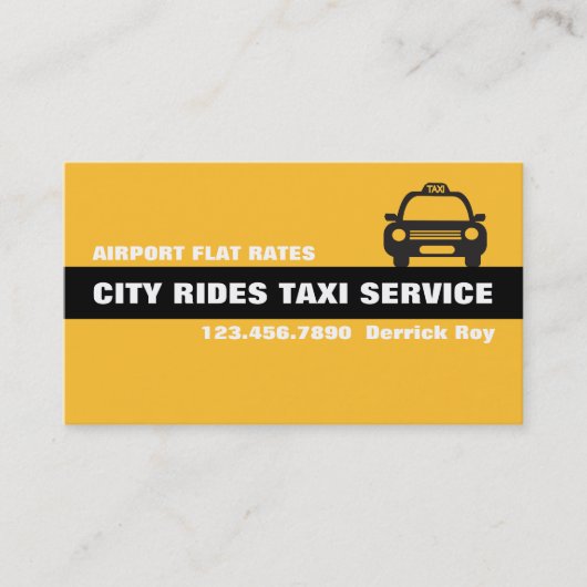Taxi Cab Driver Services Visitekaartje (Voorkant)
