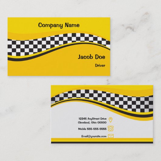 Taxi Cab Driver Visitekaartje (Voorkant / Achterkant)