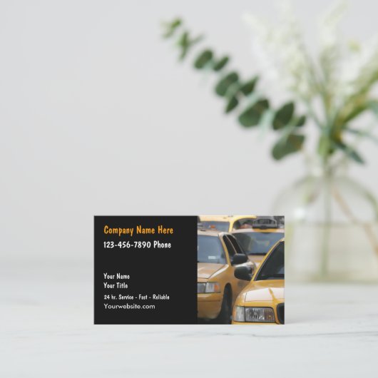 Taxi Cab Driver Visitekaartjes (Staand voorkant)