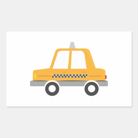 Taxi Cab Rechthoekige Sticker (Voorkant)