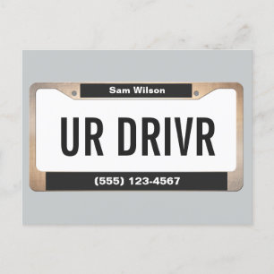 Taxi Cab Service Auto Gelicentieerd Bord Briefkaart