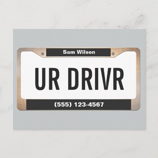 Taxi Cab Service Auto Gelicentieerd Bord Briefkaart (Voorkant)